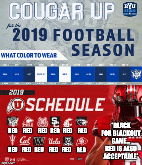 BYU's Cute Schedule/Dress Code Imgflip