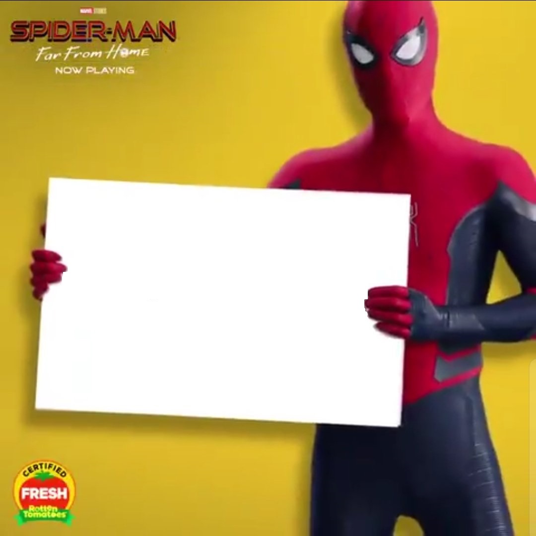 SpiderMan holding a Sign Blank Template Imgflip