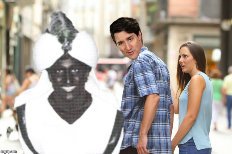 Justin Trudeau blackface distracted boyfriend meme Imgflip