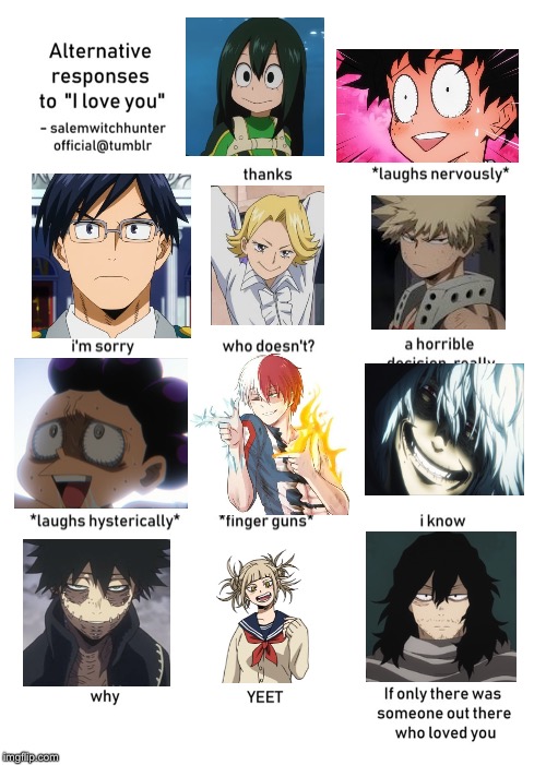 alternative responses to i love you blank Imgflip