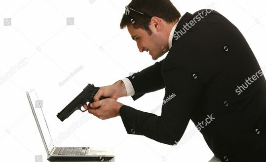 Man shooting computer Memes Imgflip