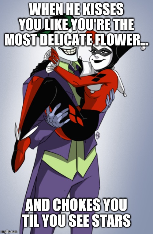 Image tagged in harley quinn,choke,cute Imgflip