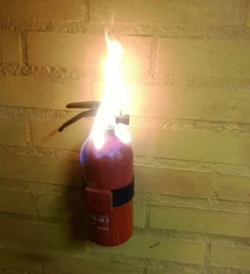 Fire extinguisher on fire Blank Template Imgflip