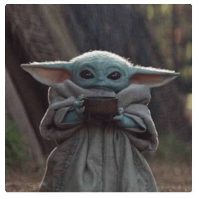 Baby Yoda sippin Tea Blank Template Imgflip
