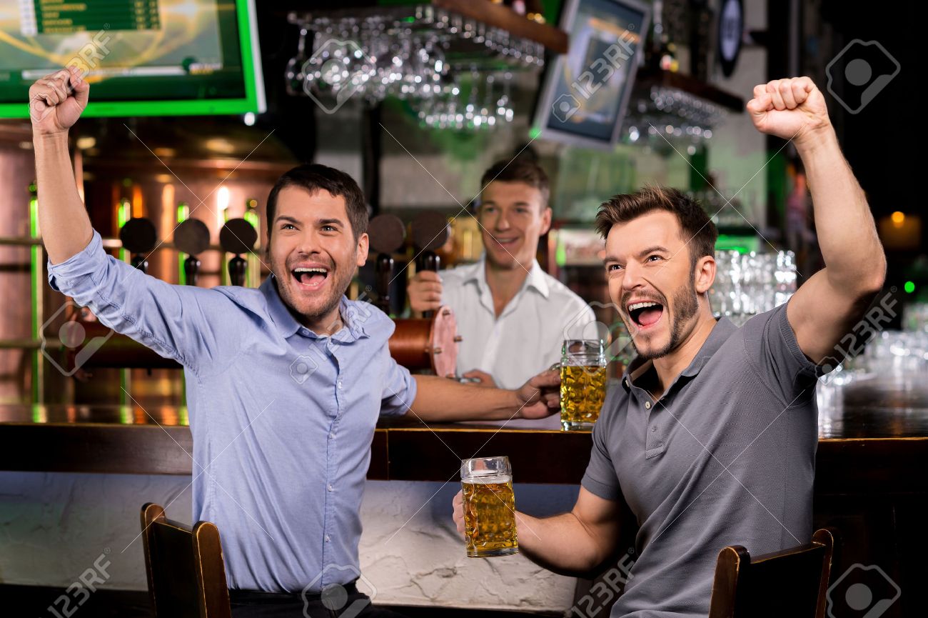 Guys cheering at bar Blank Template Imgflip