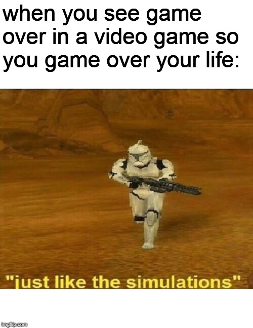 Just like the simulations Imgflip