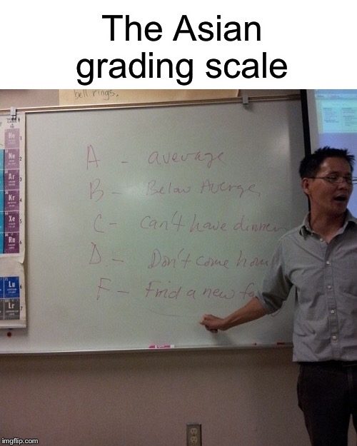 Image tagged in funny,memes,grades,high expectations asian father,asian