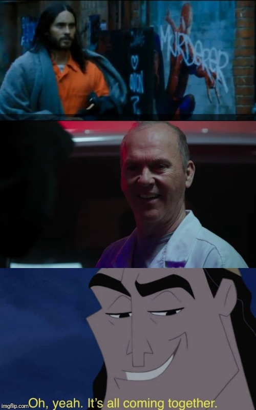 Image tagged in it's all coming together,memes,funny,spiderman,morbius