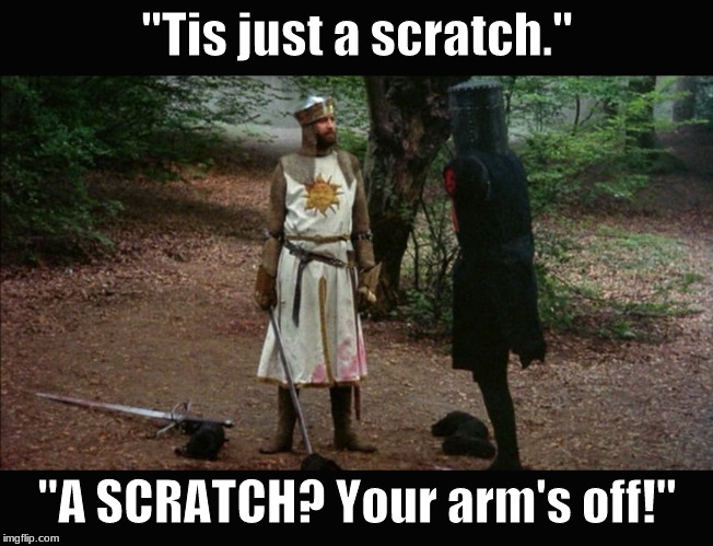 Image tagged in 'tis but a scratch monty python Imgflip