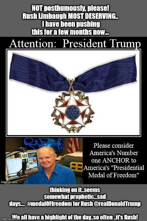 Rush Limbaugh Medal of Freedom Imgflip