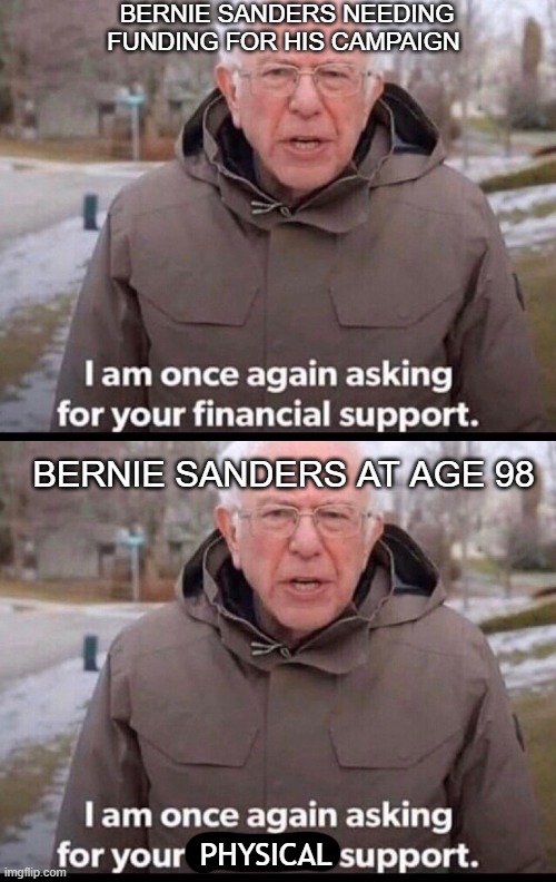 Image tagged in bernie sanders financial support Imgflip