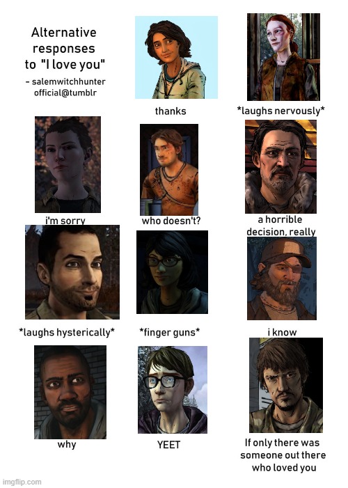 alternative responses to i love you blank Imgflip