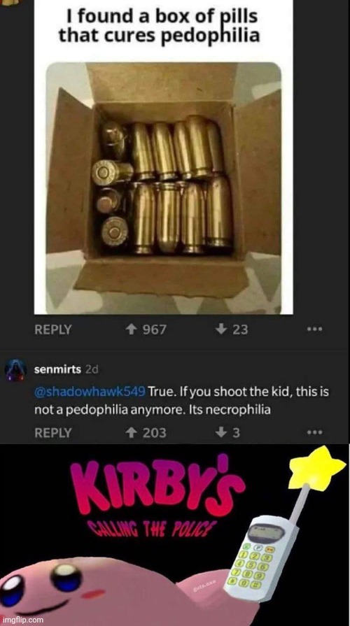Image tagged in kirby's calling the police Imgflip