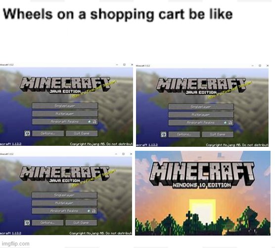 Wheels on a shopping cart be like Imgflip