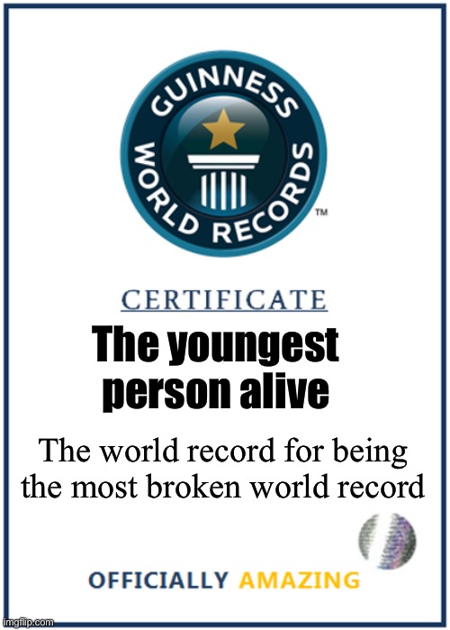 Image tagged in blank world record certificate Imgflip