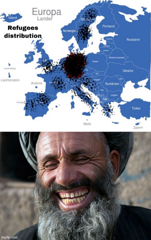 Image tagged in laughing terrorist,invasion Imgflip