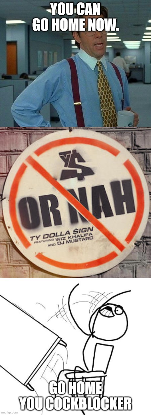 Image tagged in memes,that would be great,table flip guy Imgflip