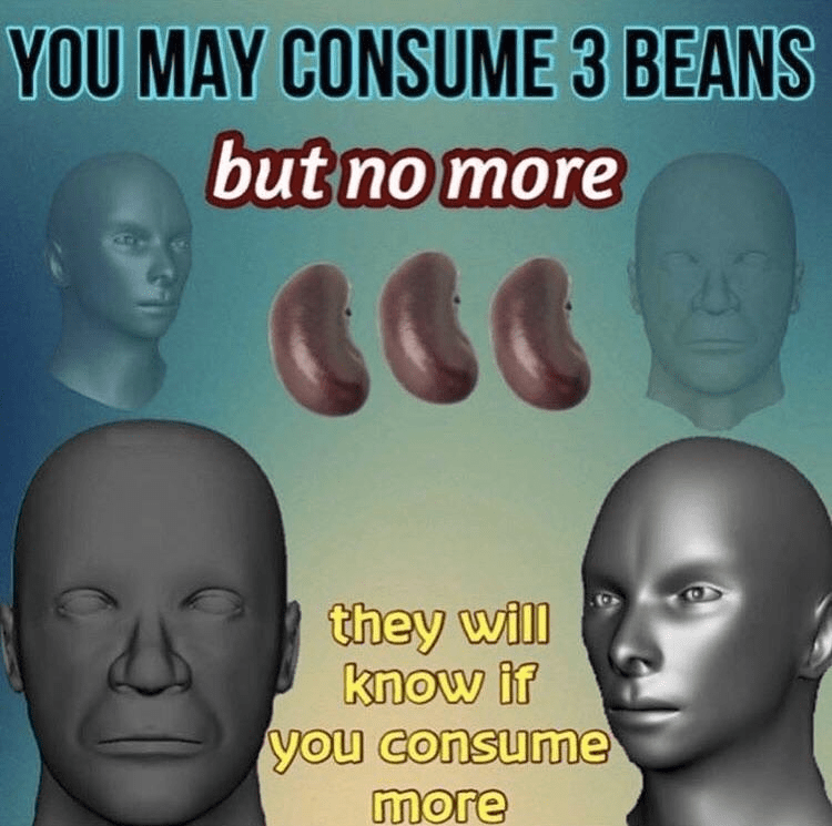 you may consume 3 beans Blank Template Imgflip