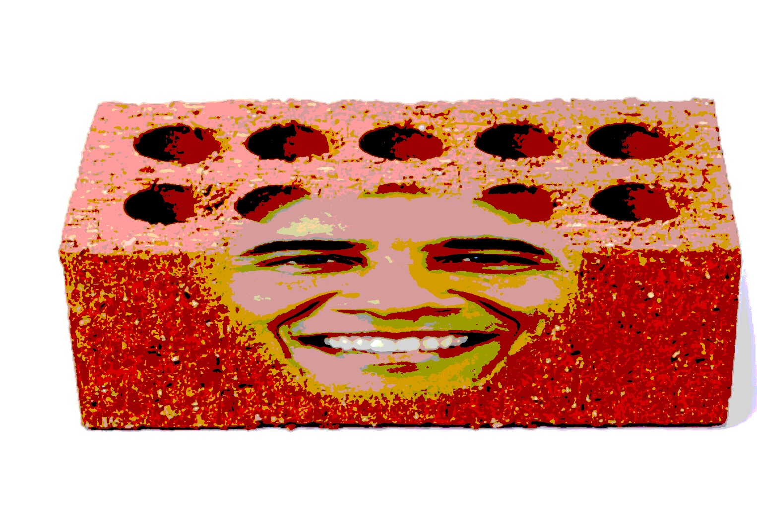 Deep fried Brick Obama Blank Template Imgflip
