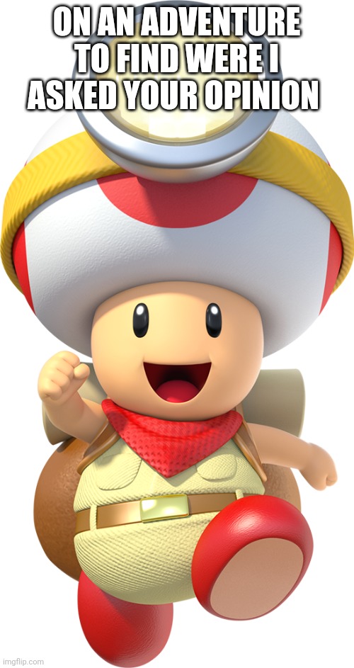 Image tagged in captain toad,memes,mario,opinions Imgflip