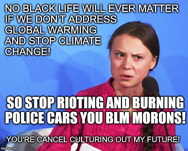 They always take the chance when given and stretch it as much as they can. Black Lives Matter Marxists Cancel Culture Out Greta ...