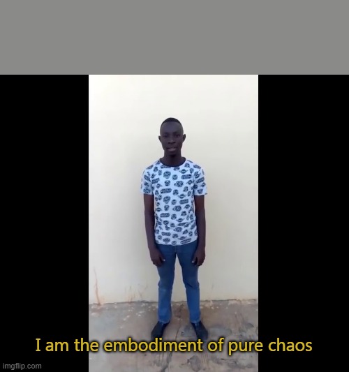 I am the embodiment of pure chaos Imgflip