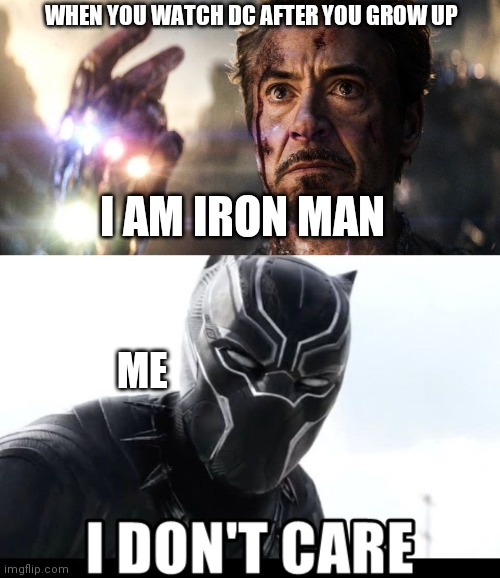 Image tagged in marvel vs dc meme,funny meme,i am iron man