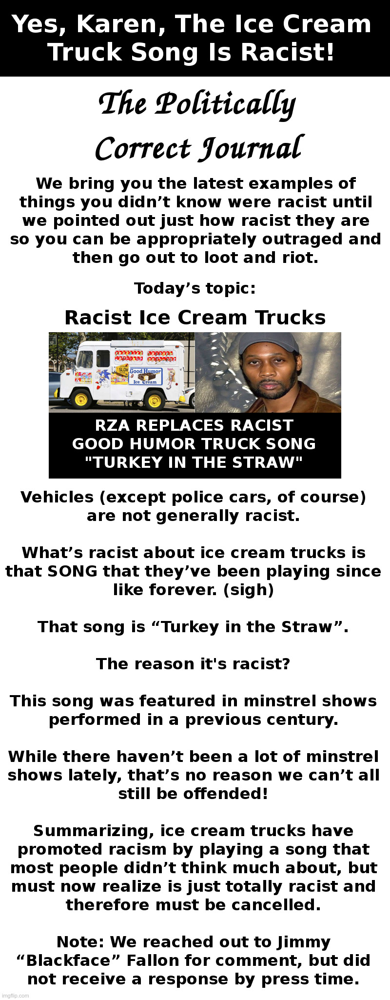 Yes, Karen, The Ice Cream Truck Song Is Racist! Imgflip
