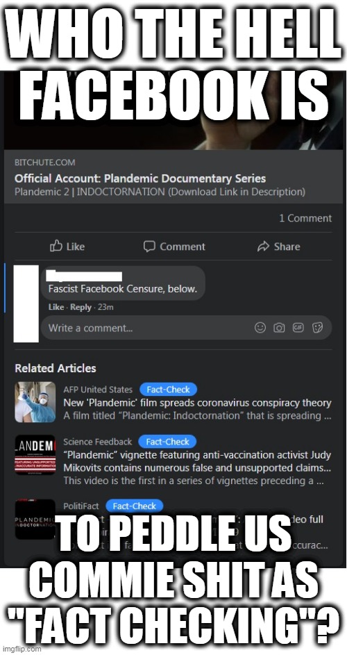 Facebook fake "factchecking" Imgflip