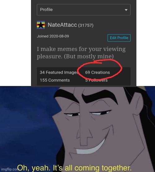 Haha I reached the funny number Imgflip