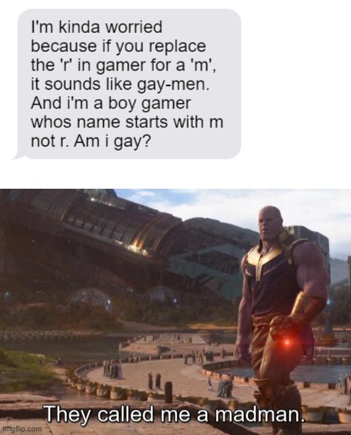 Image tagged in thanos they called me a madman Imgflip