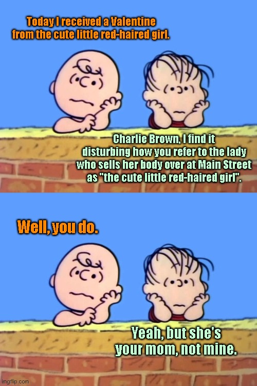Charlie Brown and the cute little redhaired girl Imgflip