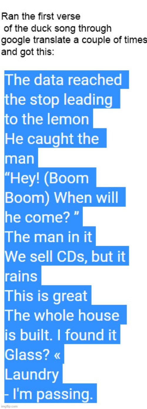 google translate duck song Imgflip