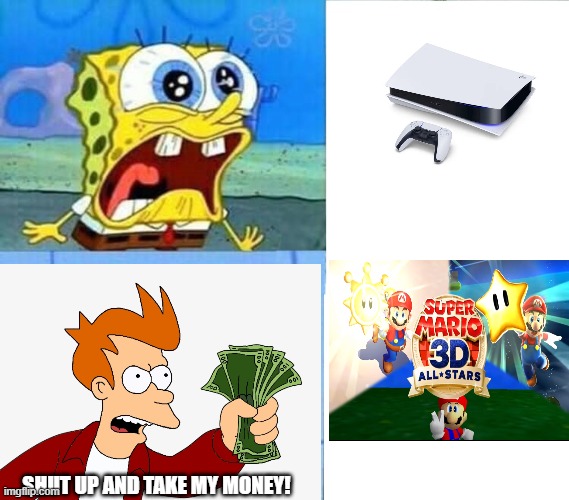 Image tagged in spongebob wallet,memes,shut up and take my money fry