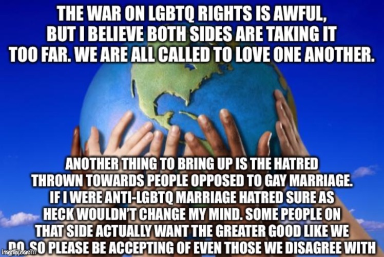 I challenge you to abstain from throwing hatred toward antilgbtq