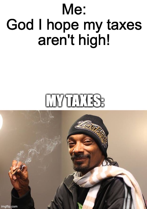 Image tagged in snoop dogg,taxes,memes,funny,weed Imgflip