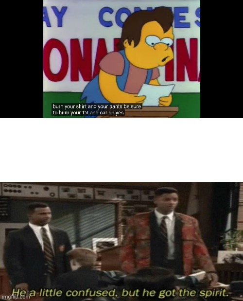 Burn the flag if you must... Nelson muntz Imgflip