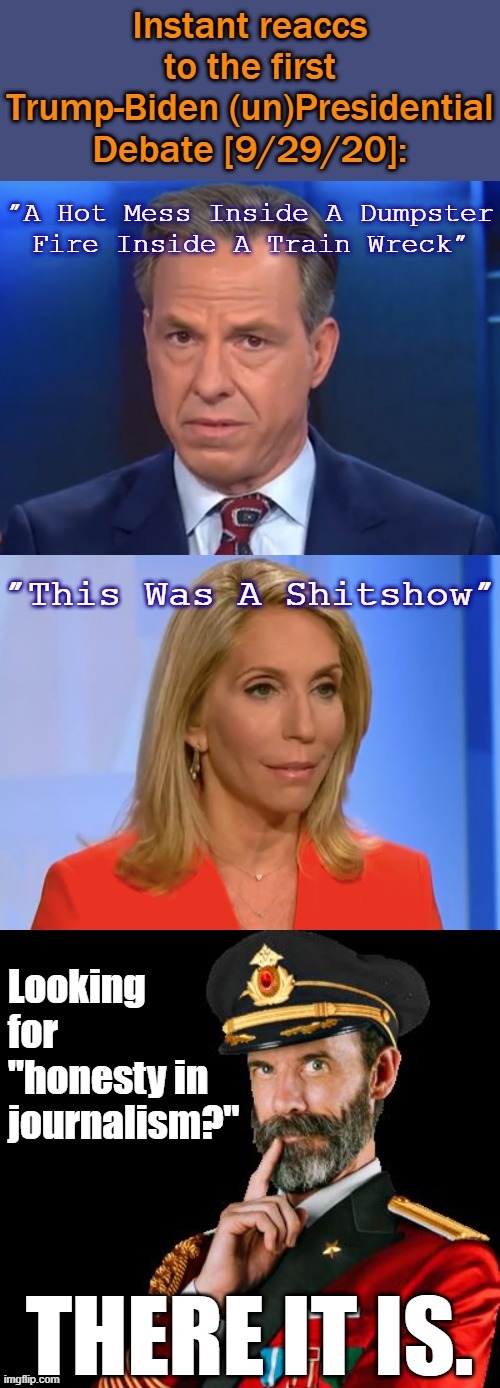 The MSM's take on the first debate. Were they wrong? Imgflip