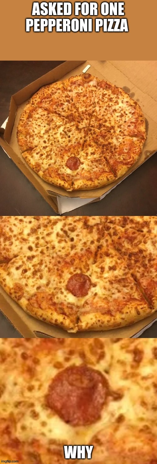 1 single pepperoni Imgflip