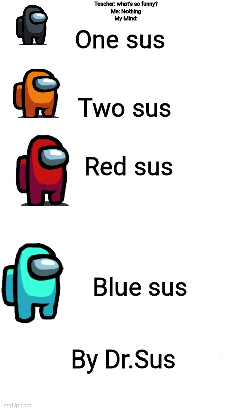 One sus two sus red sus blue sus Imgflip
