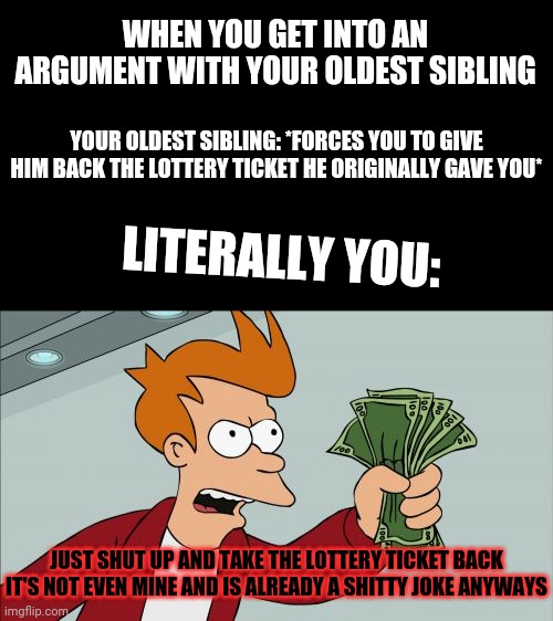 Shut Up And Take My Money Fry Meme Imgflip