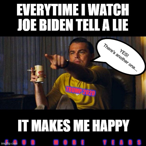Image tagged in leo pointing,creepy joe biden,trump 2020