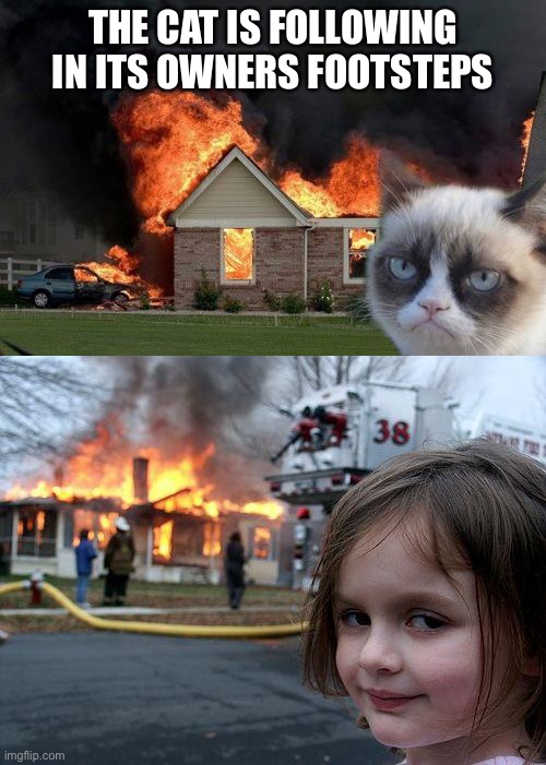 Image tagged in memes,disaster girl,burn kitty Imgflip