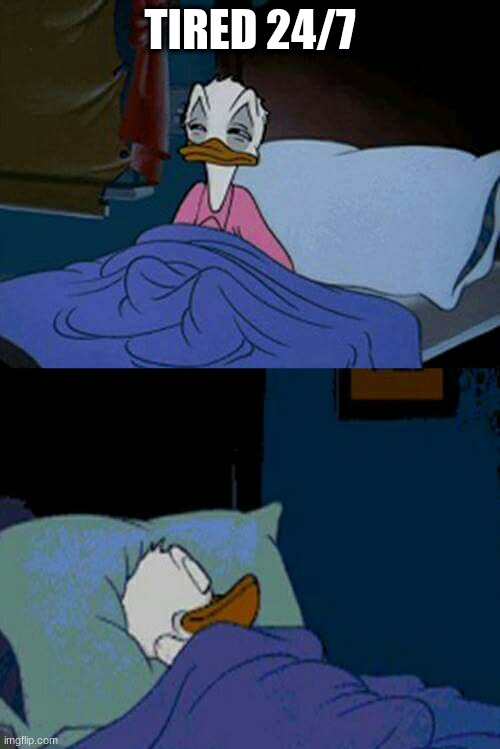 sleepy donald duck in bed Imgflip