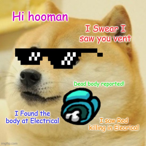 Doge Among Us Buff Doge vs. Cheems Meme Imgflip Its tongue sticks