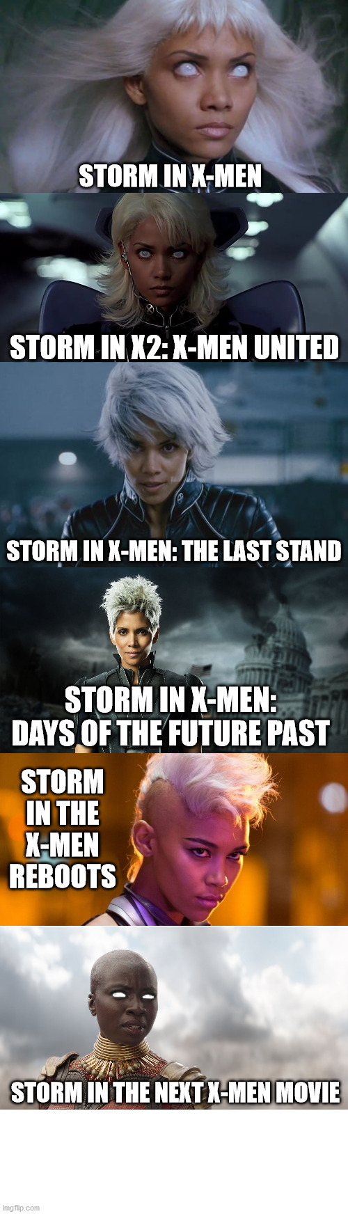 Storm's hair is slowly disappearing... Imgflip