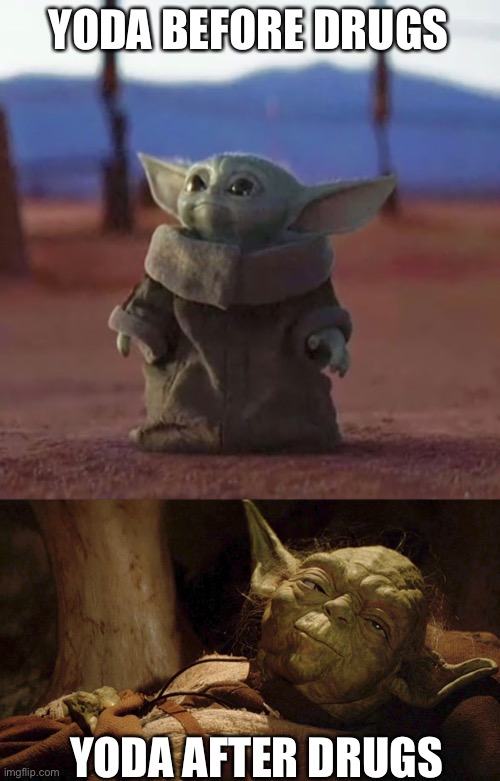 Image tagged in baby yoda,yoda tired dying Imgflip