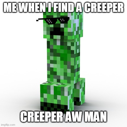 Image tagged in creeper aw man Imgflip