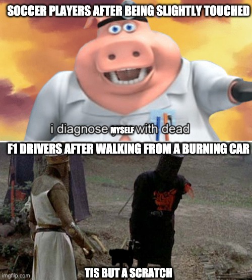 Image tagged in i diagnose you with dead,tis but a scratch Imgflip