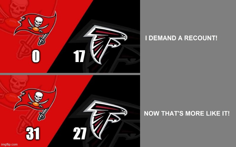 Bucs vs Falcons back on December 20, 2020 (Falcons led 170 at Halftime